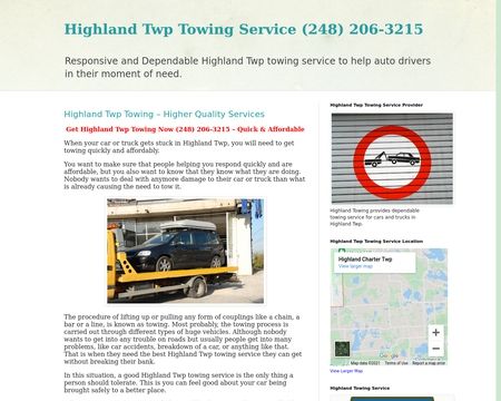 website thubmnail of Highlandtwptowingservice.blogspot