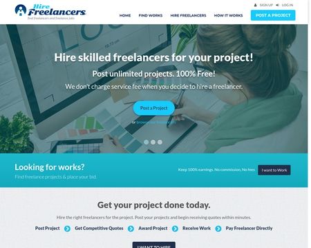 website thubmnail of Hire freelancers