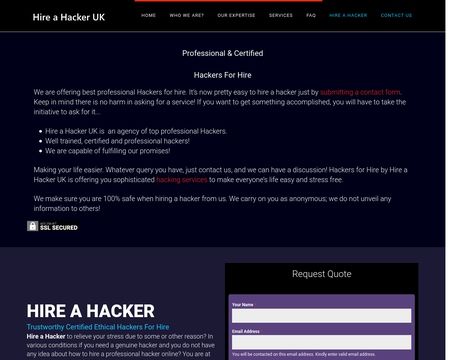 website thubmnail of Hire a Hacker UK