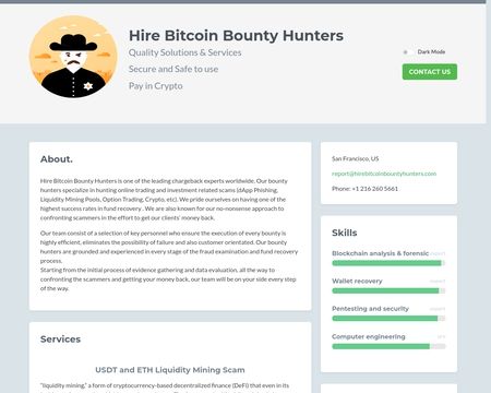 website thubmnail of Hirebitcoinbountyhunters
