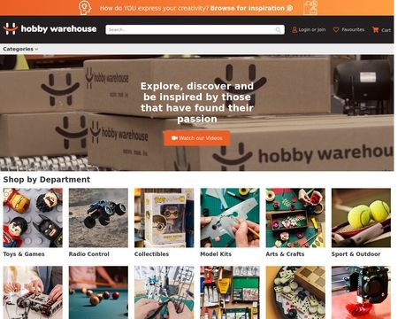 website thubmnail of Hobby Warehouse