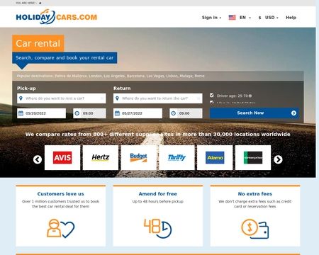 website thubmnail of HolidayCars