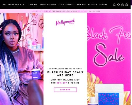website thubmnail of Hollywoodhairbar