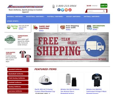 website thubmnail of Homegrown Sporting Goods