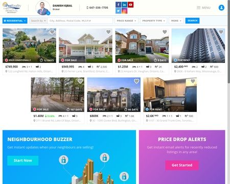 website thubmnail of HomesForSaleInMississauga.ca