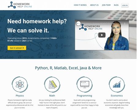 website thubmnail of Homework Help Online