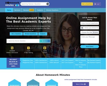 website thubmnail of Homework Minutes