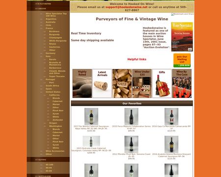 website thubmnail of Hooked On Wine