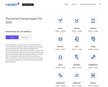 website thubmnail of Horo.io