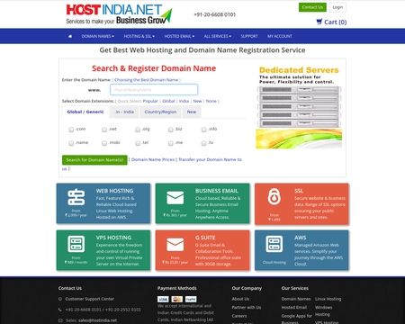website thubmnail of Hostindia.net
