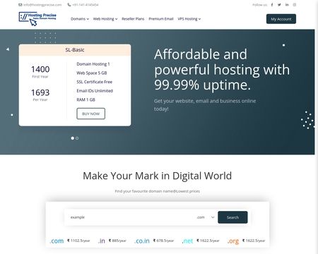 website thubmnail of Hosting Precise