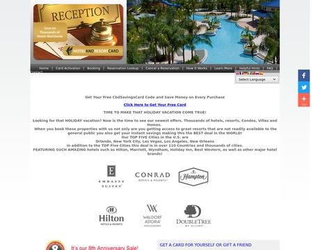 website thubmnail of Hotel and Resort Card