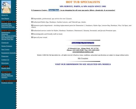 website thubmnail of HotTubSpecialists