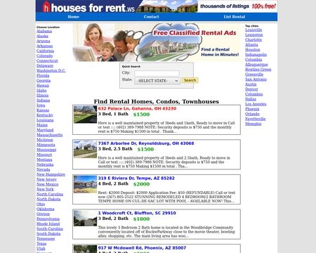 website thubmnail of Houses For Rent