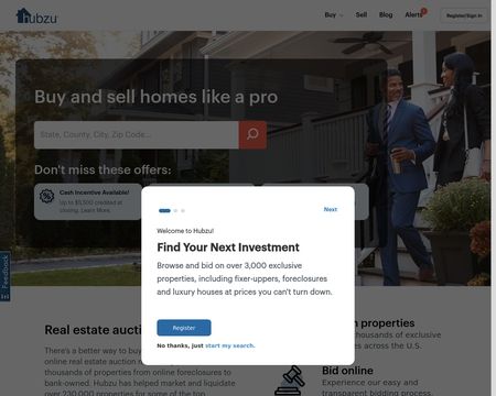 website thubmnail of Hubzu