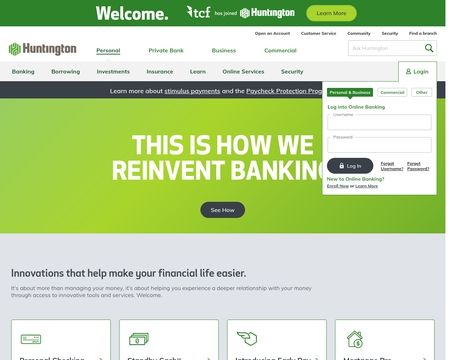 website thubmnail of Huntington Bank