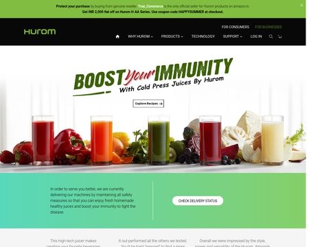website thubmnail of Hurom.co.in
