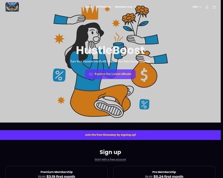 website thubmnail of Hustleboost.work.gd