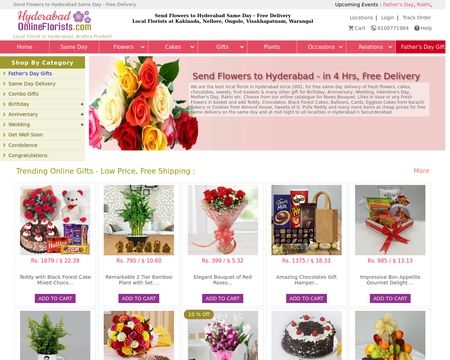 website thubmnail of Hyderabad Online Florists