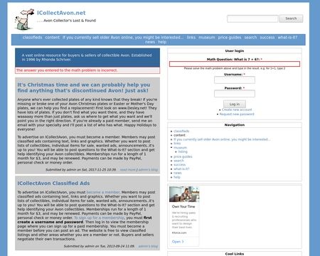 website thubmnail of ICollectAvon.net