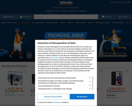 website thubmnail of Idealo.de
