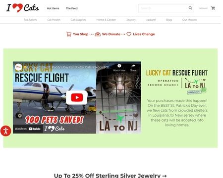 website thubmnail of IHeartCats.com