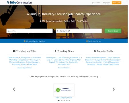 website thubmnail of iHire Construction