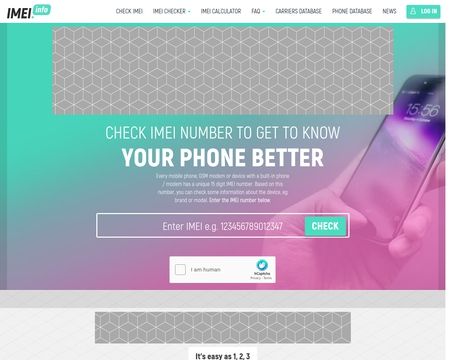 website thubmnail of IMEI.info