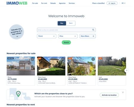website thubmnail of Immoweb.be