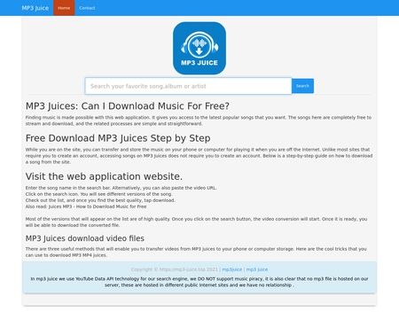 website thubmnail of Mp3juice