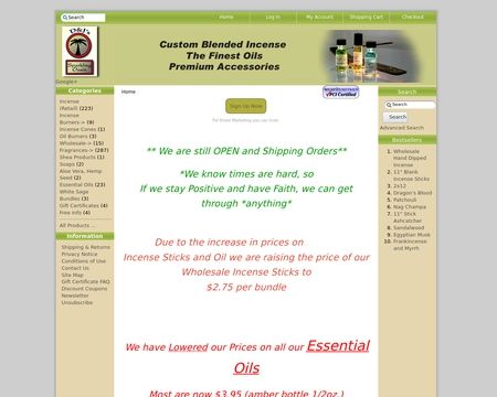website thubmnail of Incensehanddipped