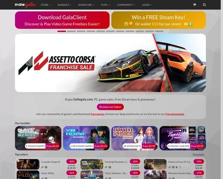 website thubmnail of Indiegala