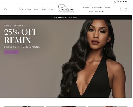 website thubmnail of Indique Hair