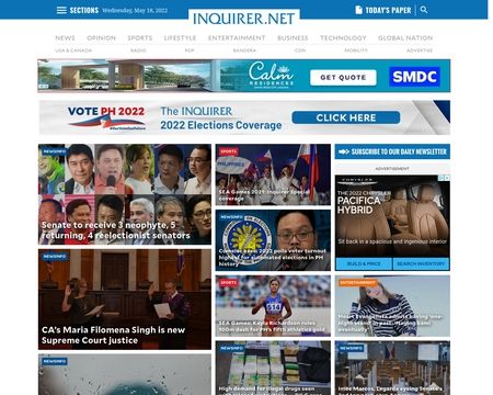 website thubmnail of Inquirer.net