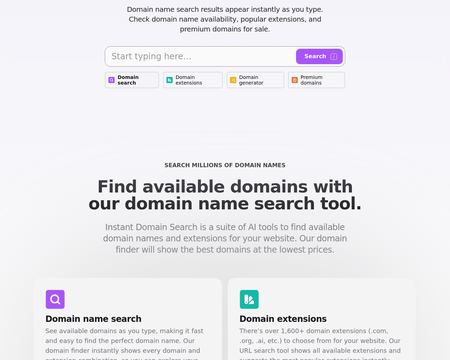 Instant Domain Search