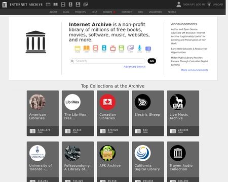 website thubmnail of Internetarchive.org