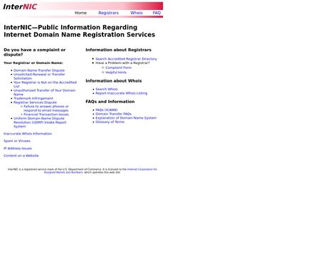 website thubmnail of InterNIC