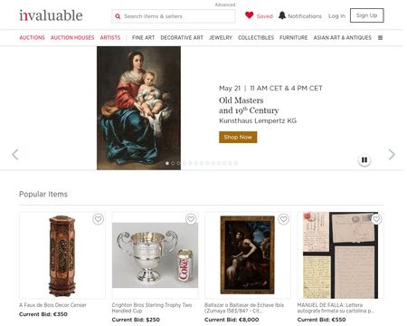 website thubmnail of Invaluable
