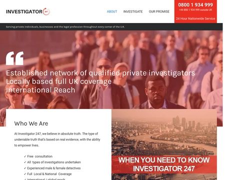 website thubmnail of Investigator247.co.uk