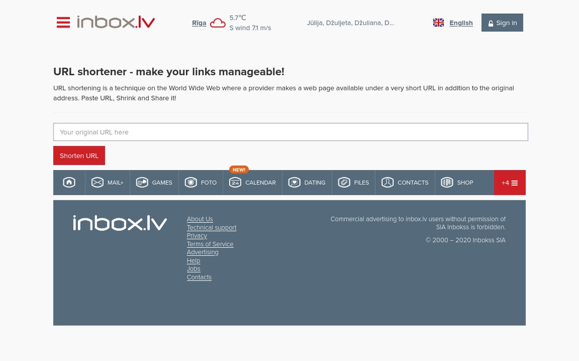 website thubmnail of Inx.lv