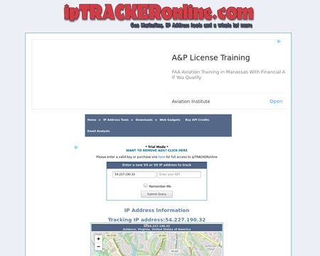 website thubmnail of Iptrackeronline.com