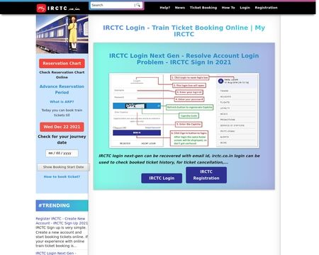 website thubmnail of IRCTC Login For IRCTC Next Generation ETicketing