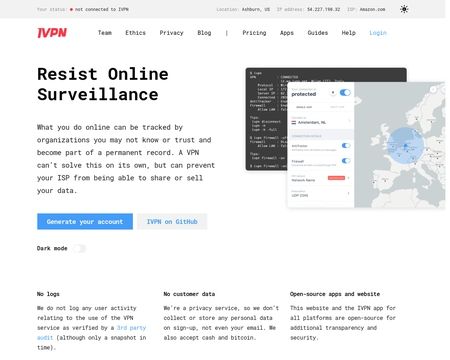 website thubmnail of Ivpn.net
