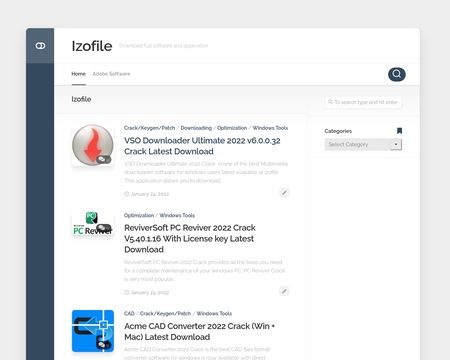 website thubmnail of Izofile