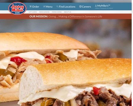 website thubmnail of Jersey Mike's Subs