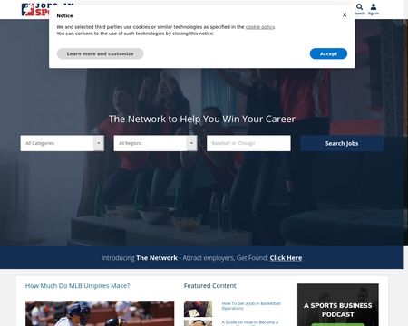 website thubmnail of Jobs In Sports