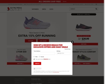 website thubmnail of Joe's New Balance Outlet