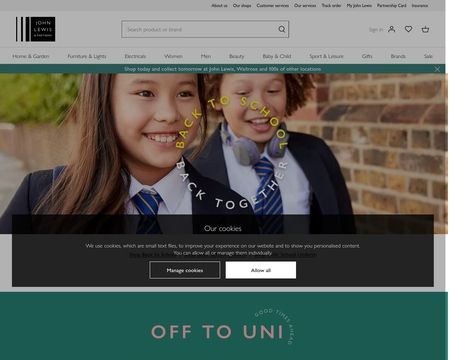 website thubmnail of John Lewis UK