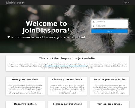 website thubmnail of JoinDiaspora