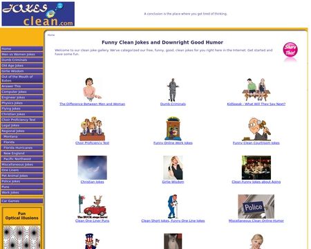 website thubmnail of JokesClean.com